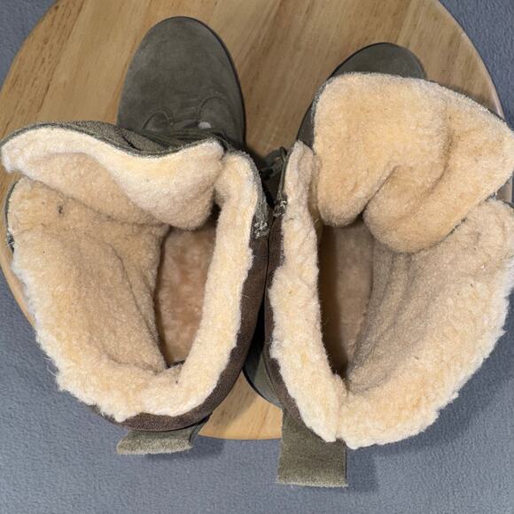Bearpaw Marlowe Olive Suede/Sherpa Lined Winter Ankle Boots Women’s Size 6.5 US - Picture 6 of 8